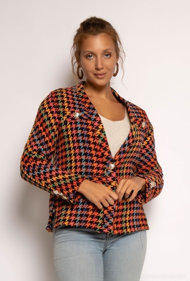 Wholesaler Arty Blush - Woven jacket with multicolored pattern