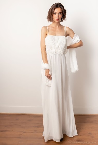 Wholesaler Ashwi - A-Line Cowl Neck Floor-Length Bridesmaid Dress