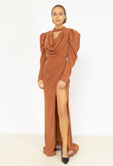 Wholesaler Ashwi - Sequined Long Sleeve Long Dress