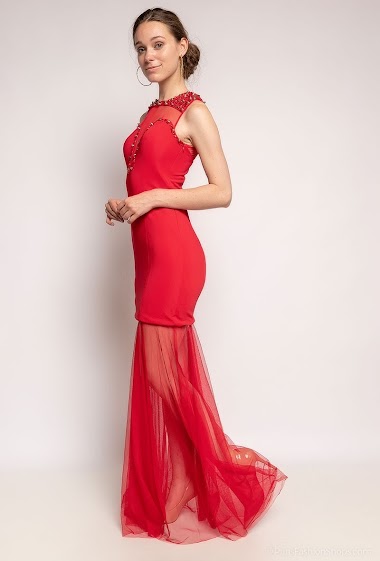Wholesaler Ashwi - Maxi dress with tulle and studs