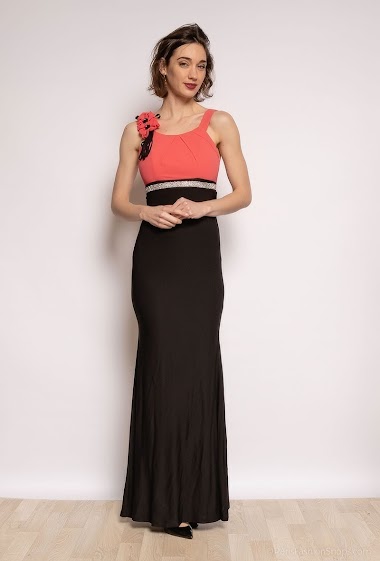 Wholesaler Ashwi - Maxi two-colored dress with strass