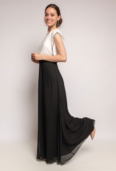 Grossiste Ashwi - Longue robe bicolore à strass