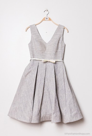 Wholesaler Ashwi - | Short dress with out Sleeves | Thin Waist Belt |