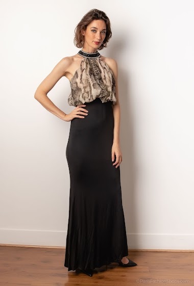 Wholesaler Ashwi - Halter Style Sleeveless dress long