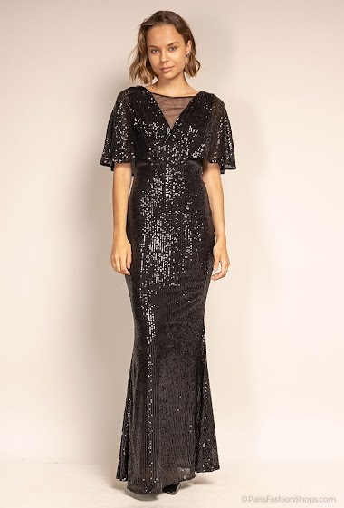 Wholesaler Ashwi - |Glittered long Dress with half sleeves|Evening wear |