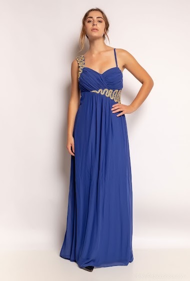 Wholesaler Ashwi - A-Line V-neck Floor-Length sweet heart Prom Dress with Split Front