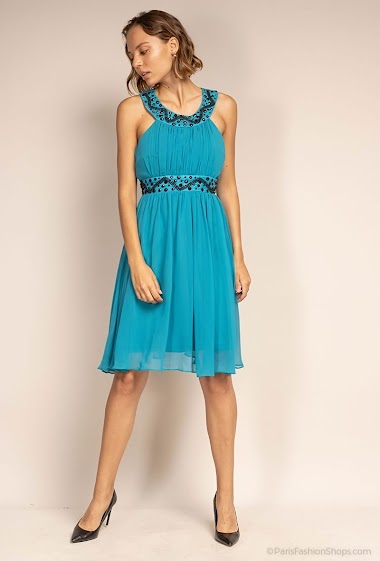 Wholesaler Ashwi - |A short dress| With out sleeves| Adjustable belt|