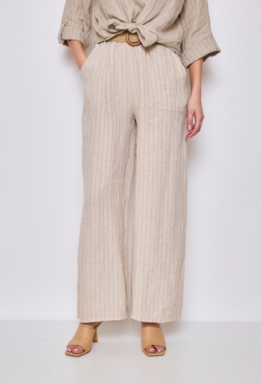 Wholesaler Astra - Linen pants with stripes
