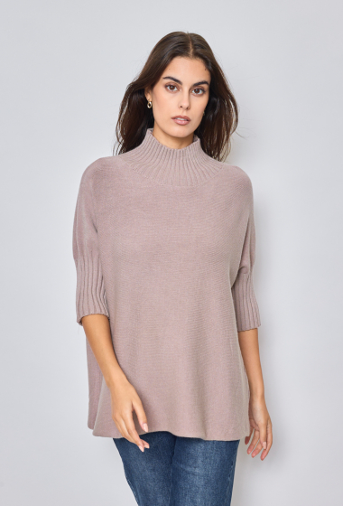 Wholesaler Astra - Sweater funnel neck with short sleeves