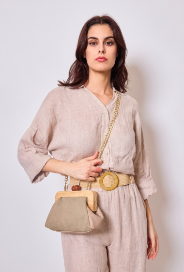 Wholesaler Astra - Coton and leather bag