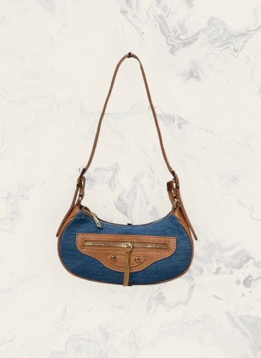 Wholesaler Astra - Half moon jean and leather bag