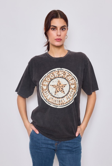 Großhändler Astra - Bedrucktes T-Shirt aus gewaschener Baumwolle