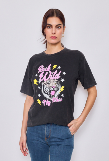 Großhändler Astra - Bedrucktes T-Shirt aus gewaschener Baumwolle