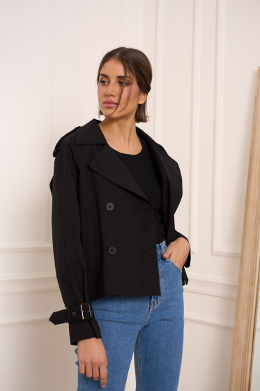 Grossiste Attentif - Trench cropped oversize uni