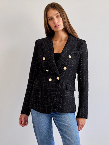 Großhändler Attentif - Taillierte Tweed-Blazerjacke