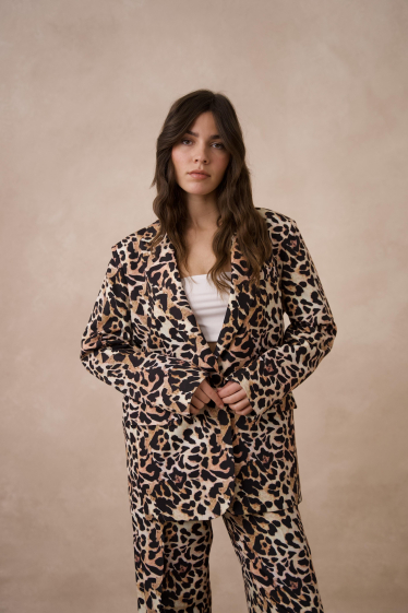 Wholesaler Attentif - Oversized leopard jacket