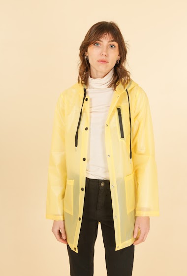 Wholesaler Attrait Paris - Long translucent hooded raincoat