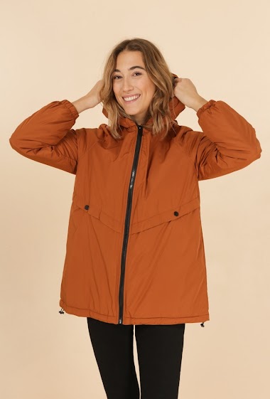 Wholesaler Attrait Paris - Mid-Length hooded windbreaker jacket