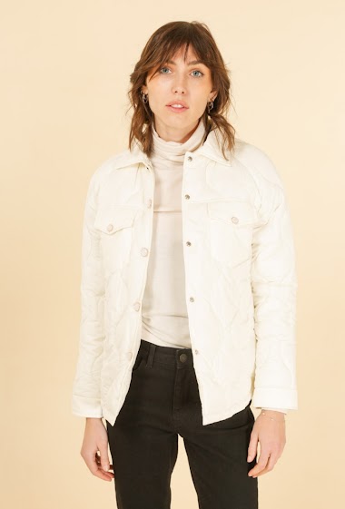 Wholesaler Attrait Paris - Shirt puffy jacket with pearl buttons