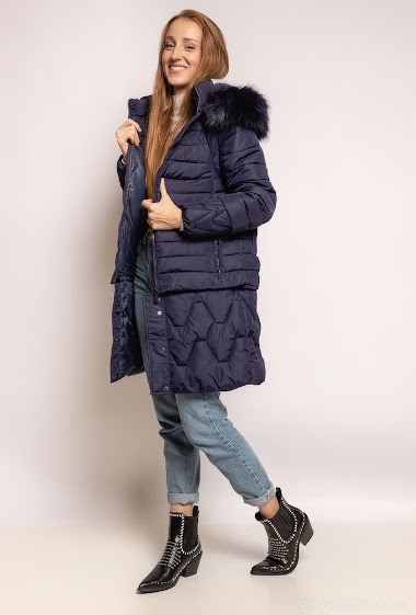 Wholesaler Attrait Paris - Convertible long-short down jacket, hood