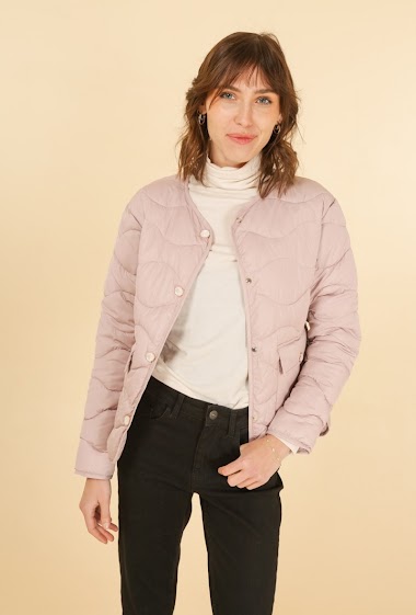 Wholesaler Attrait Paris - Short puffy jacket with pearl buttons