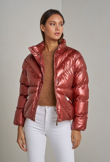 Wholesaler Attrait Paris - Short oversized puffer jacket with stand collar
