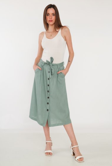 Wholesaler Attrait Paris - Linen blend midi skirt