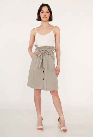 Wholesaler Attrait Paris - Linen midi skirt