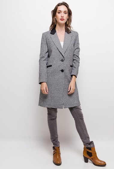 Wholesaler Attrait Paris - Houndstooth long coat