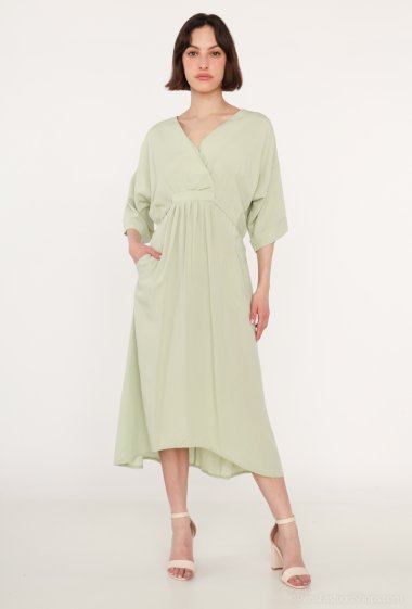 Wholesaler Attrait Paris - Lyocell Kimono Sleeve Dress