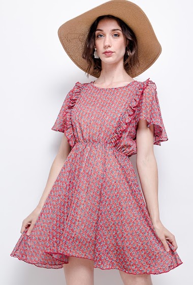 Wholesaler Attrait Paris - Short dress with bat sleeves