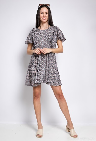 Wholesaler Attrait Paris - Short dress with bat sleeves