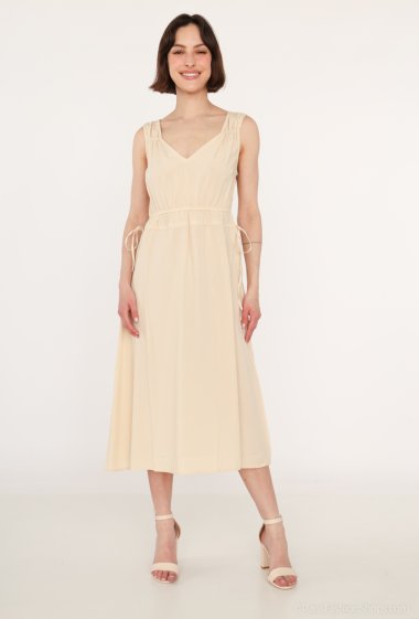 Wholesaler Attrait Paris - Sleeveless dress with Lyocell gathers