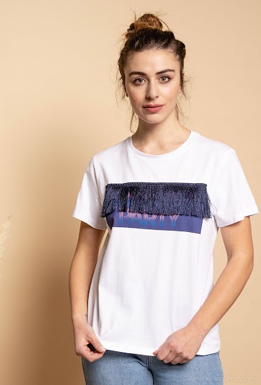 Wholesaler Attrait Paris - Printed cotton t-shirt with « Disco Party » inscription