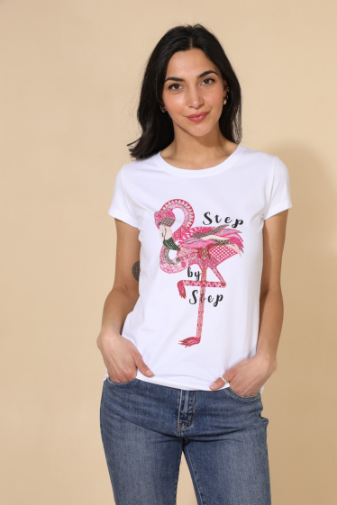 Grossiste Attrait Paris - T-shirt en coton imprimé Step by Step