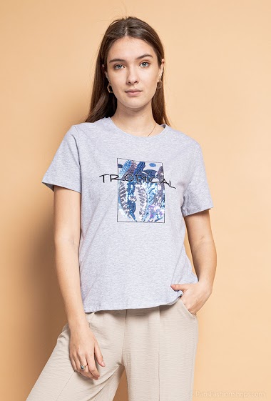 Großhändler Attrait Paris - T-Shirt mit „Tropical“-Aufschrift
