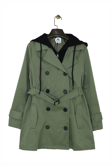 Grossiste Attrait Paris - Trench coat court avec capuche amovible