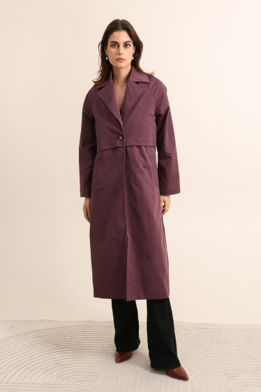 Wholesaler Attrait Paris - Long trench coat with tie belt