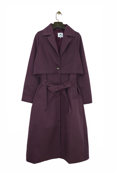 Grossiste Attrait Paris - Trench coat long à double boutonnage avec ceinture