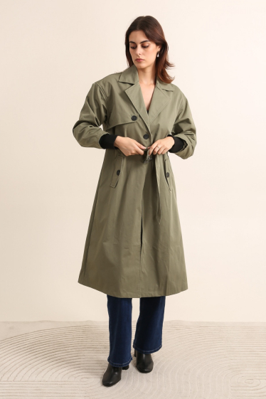 Wholesaler Attrait Paris - Long trench coat with tie belt