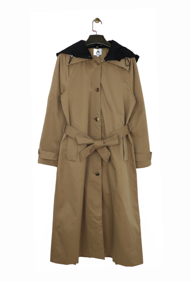 Grossiste Attrait Paris - Trench coat long avec capuche amovible