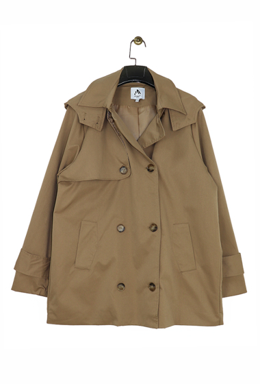 Grossiste Attrait Paris - Trench coat court avec capuche grande taille