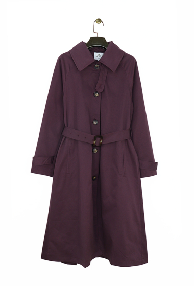 Grossiste Attrait Paris - Trench coat long avec ceinture et boutonnage simple