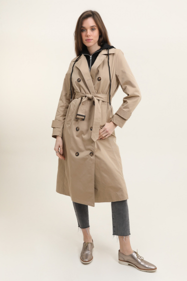 Trench avec capuche femme clearance pas cher