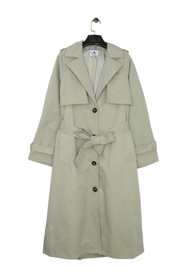 Grossiste Attrait Paris - Trench coat long avec volants et ceinture