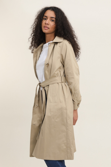 Grossiste Attrait Paris - Trench coat long capuche avec ceinture