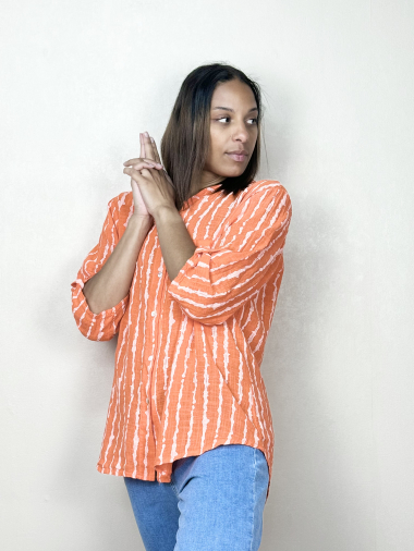 Wholesaler AUBERJINE - Striped cotton shirt