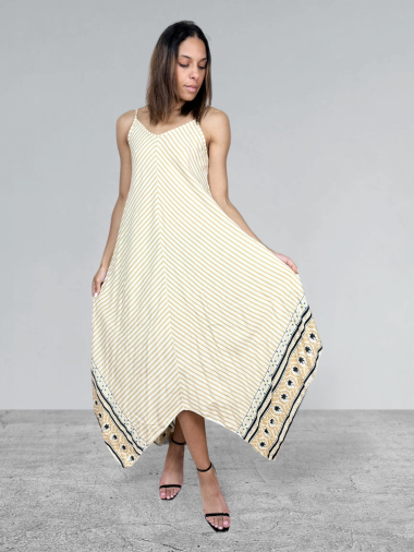 Wholesaler AUBERJINE - Long dress with strap, patterned
