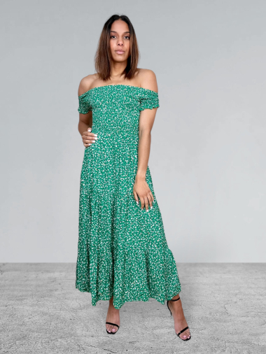 Wholesaler AUBERJINE - Long floral print dress