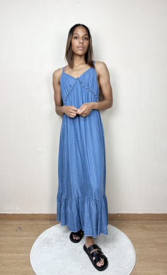 Wholesaler AUBERJINE - Long plain dress